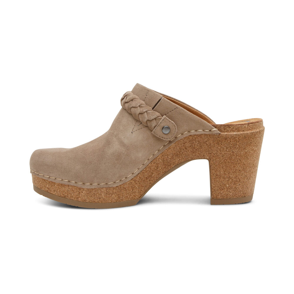 Aetrex Women's Corey Clogs - Taupe | USA WHTZ3YF